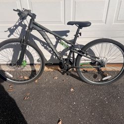 Huffy Marker Full Suspension Mountain Bike," Wheels matte grey color