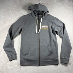 Yamaha Racing Men’s Size Small Gray Hoodie Full Zip Hoodie Motocross #1741