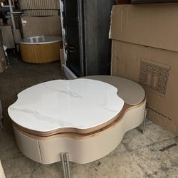 Coffee Table Creative Lift-Top with Faux Marble Top & Drawer