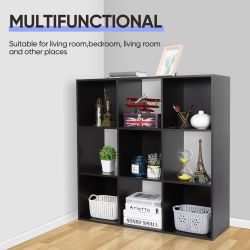 New 9 Cube Storage Shelf Organizer Display 5 Removable Back Panels Black
