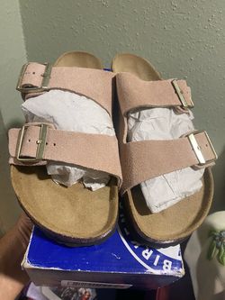 Birkenstock Arizona Suede Leather Sandals - Taupe new Size 40