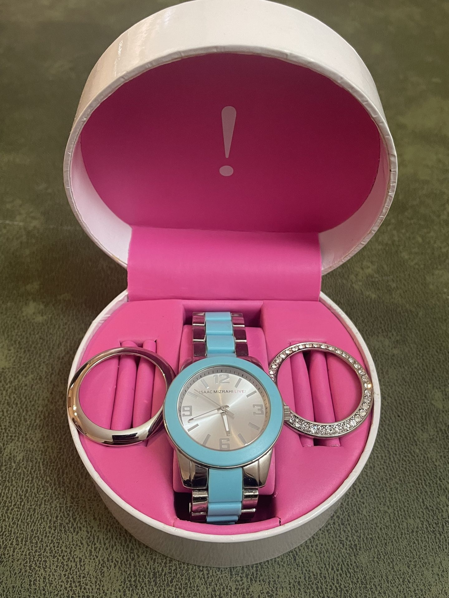 isaac mizrahi live wrist watch w/changing faces