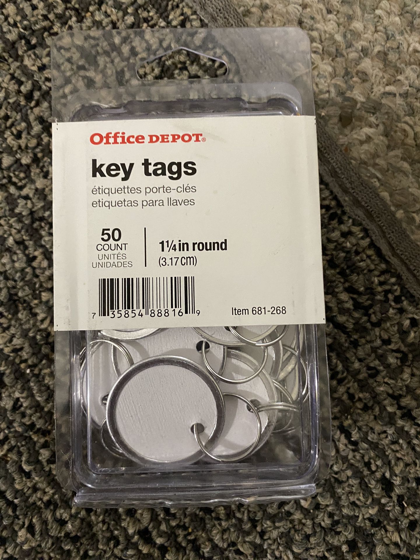 Nwt/ Office Depot Key Tags, 50 Count