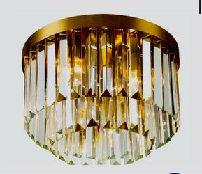 Gold Crystal Flush Mount Ceiling Light