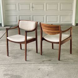 Restored Mid Century Walnut Side Chairs by Gunlocke 
