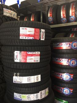 lots of tires in stock 13” 14” 15” 16” 17” 18” 19” 20” 22” SPORT, All terrain, All season all available