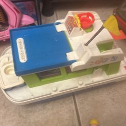 Fisher Price Boat W Captain Antique 1972 House Boat 