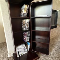 Set of matching DVD/CD/Movie/Game Cabinets Swing Away Small Wood Vertical Media Cabinet CD & DVD Storage (325 CDs or 215 DVDs) for each one