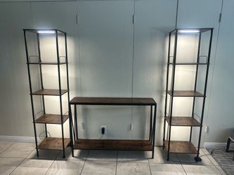 display shelves and console table