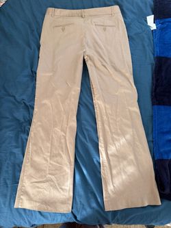 EDITOR Tan Pinstripe Flare Dress Pants
