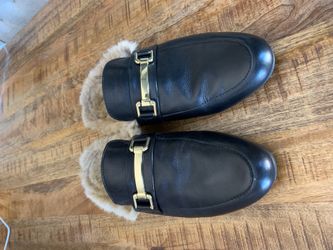 Steve Madden Leather Fur Slippers