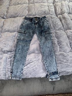 Acid Wash Cargo Jeans