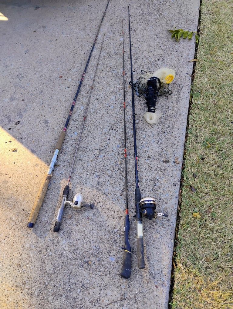 Vintage Rod/Reels and Casting Net Combo