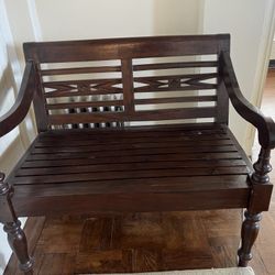 Solid Wood Bench - 38" wide x 21.5" deep x 34" tall - for indoor or outdoor use. Easy Pickup In San Francisco Cash Only