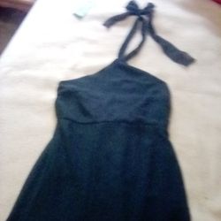 Simple Black Party Dress With Front Slit And Uneven Hemline