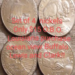 Set Of Four Nichols Anniversary Set From 2004 To 2005 Louisiana Purchase Lewis And Clark Buffalo Ocean View