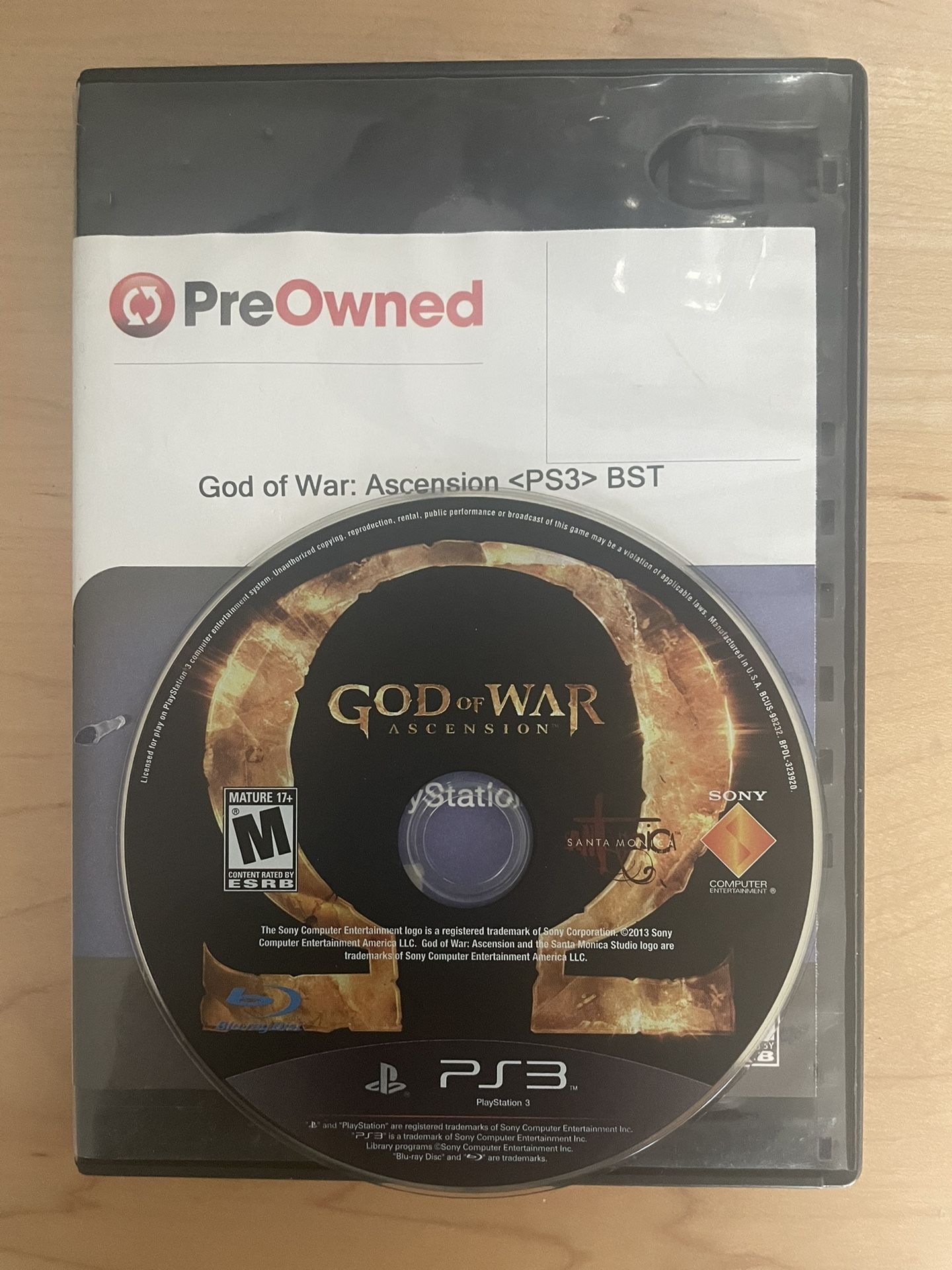 God Of War Ascension PS3 Tested Generic Box PlayStation3