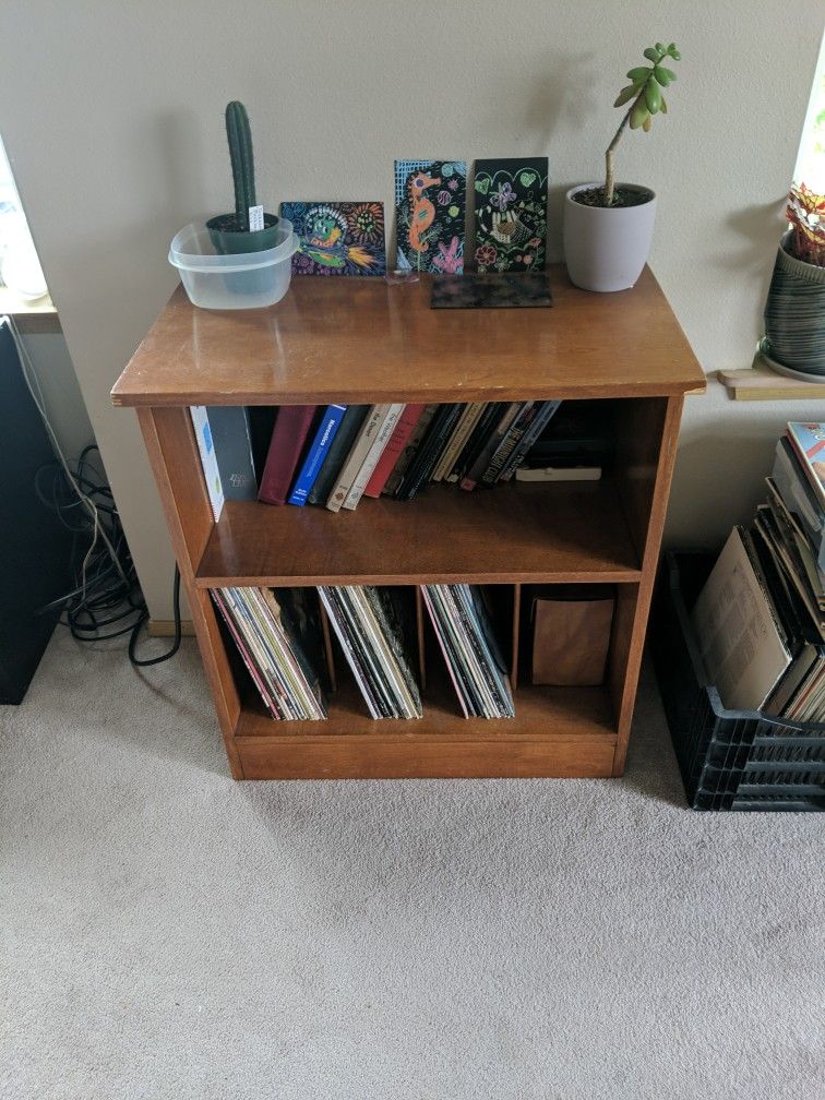 SHELF WITH RECORD STORAGE
