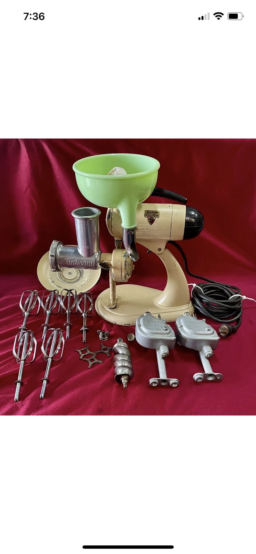 Vintage 1930's Sunbeam Mixmaster Stand Mixer Model 5B 10-Speed