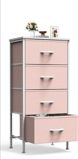 Dresser for Bedroom, 4 Drawer Storage Cabinet, Tall Nightstand