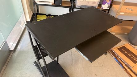 Black Computer Desk with Keyboard Tray