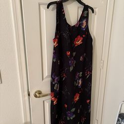 Ladies floral print  dress black