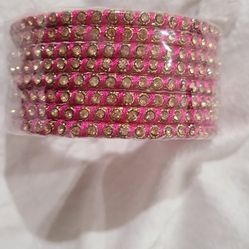 indian jewelry bangles bracelets pink - new in original packaging