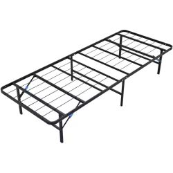 Black Steel Frame Twin Foldable Platform Bed 