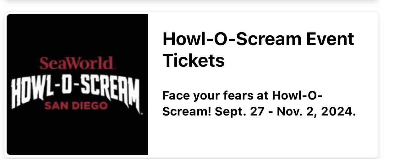Howl-O-Scream Event Tickets