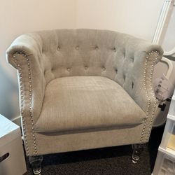 Light Grey Upholstered Chair 
