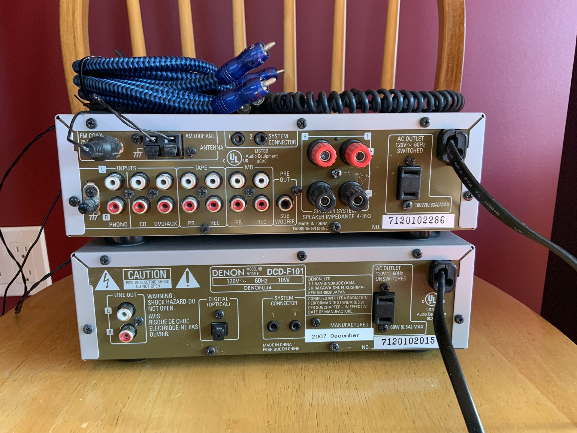 Denon DRA-F101 Receiver and DCD-F101 CD Player for Sale in Seattle