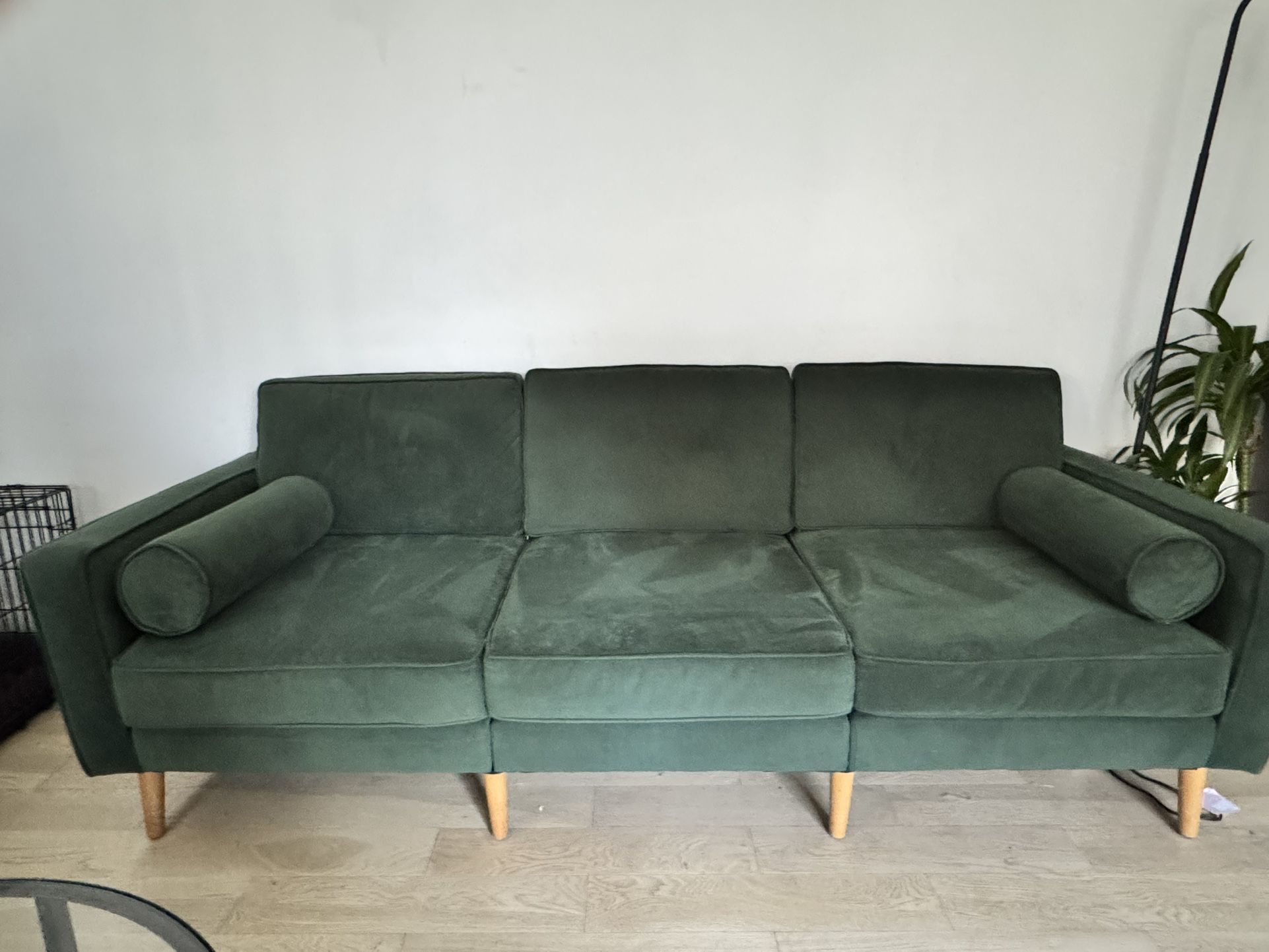 Burrow Nomad Sofa-Green Velvet