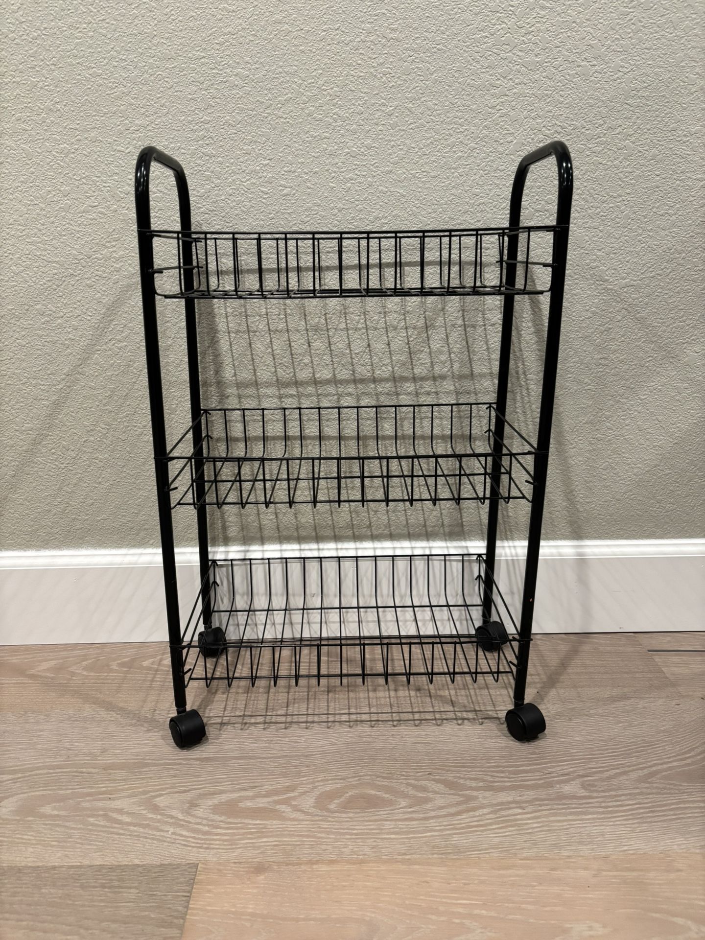 3-Tier Small Metal Storage Cart / Rolling Pantry Cart on Wheels