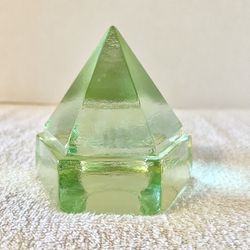 VTG Light Green Ship Deck Glass Pyramid Prism/Nautical/Maritime/Read Description To Learn How This Was Used 