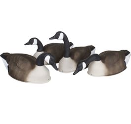 10 plastic full-body Canada goose hunting decoys (hollow-molded with detailed feather texture, black head + white cheek patch, gray-brown b