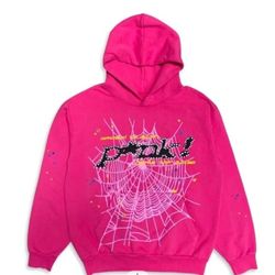 Sp5der P*NK Hoodie Pink SIZE M