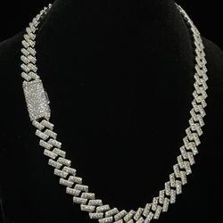 New Top quality Moissanite Iced out Cuban Chain VVS 22 inch Pass diamond tester