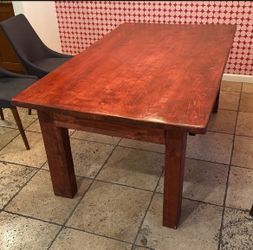 Wood Sturdy Rustic Dining Room Table