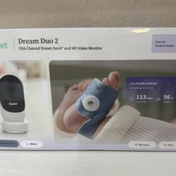 Owlet PS04N20BBK Dream Duo 2 Smart Baby Monitor w/ Dream Sock Bedtime BlueSealed