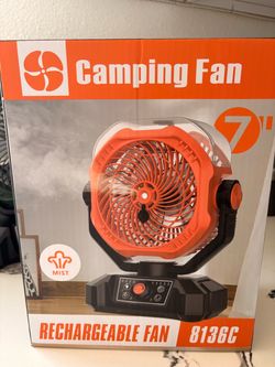 Rechargeable Camping Fan with Mist