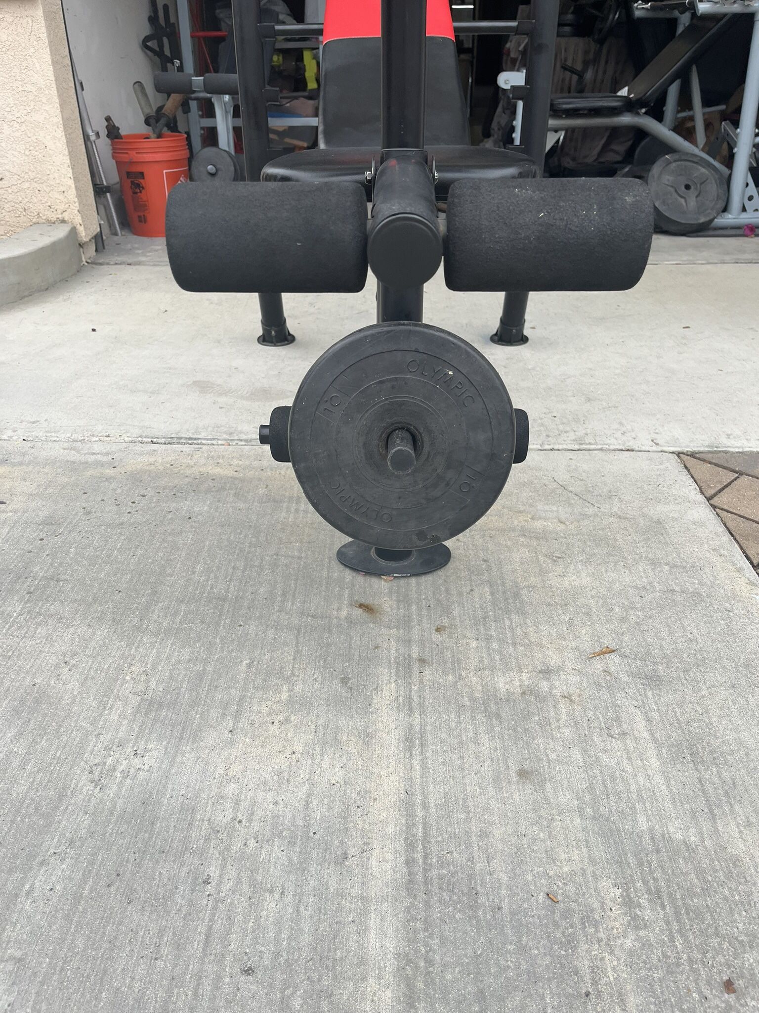 Bench Press And Weights On Bar