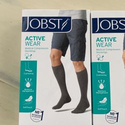Jobst Activewear 30-40 mmHg Knee High Compression Socks Small Denim Blue