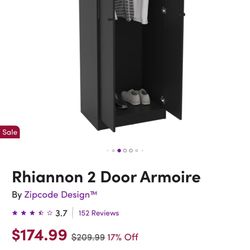 Unopened Box, Wayfair Black Wood Closet