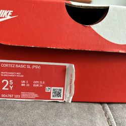 Nike Cortez Kids Shoes Size 2 1/2 Forest Gump