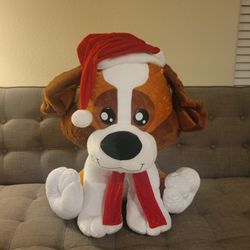 Puppy dog Santa stuffed animal