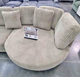 New Camel 🐫 Corduroy With Circled Chaise.  125”x 60”.  Free Delivery!