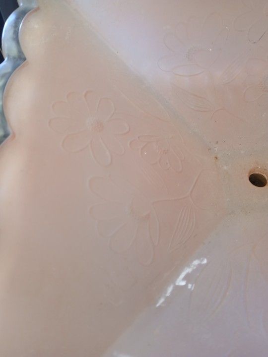 Antique Square Pink Fliral Light Shade