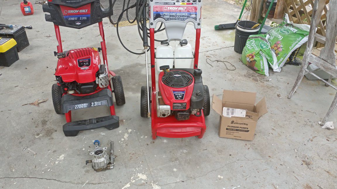 3200, 3000 psi Pressure washers new and used pumps