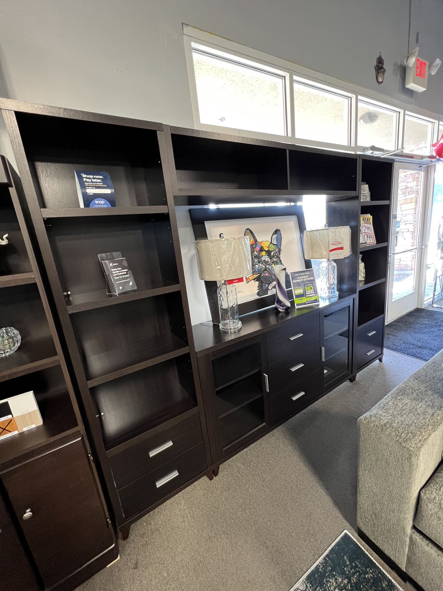 $799 Dark Brown 4Pc Entertainment Center🤎