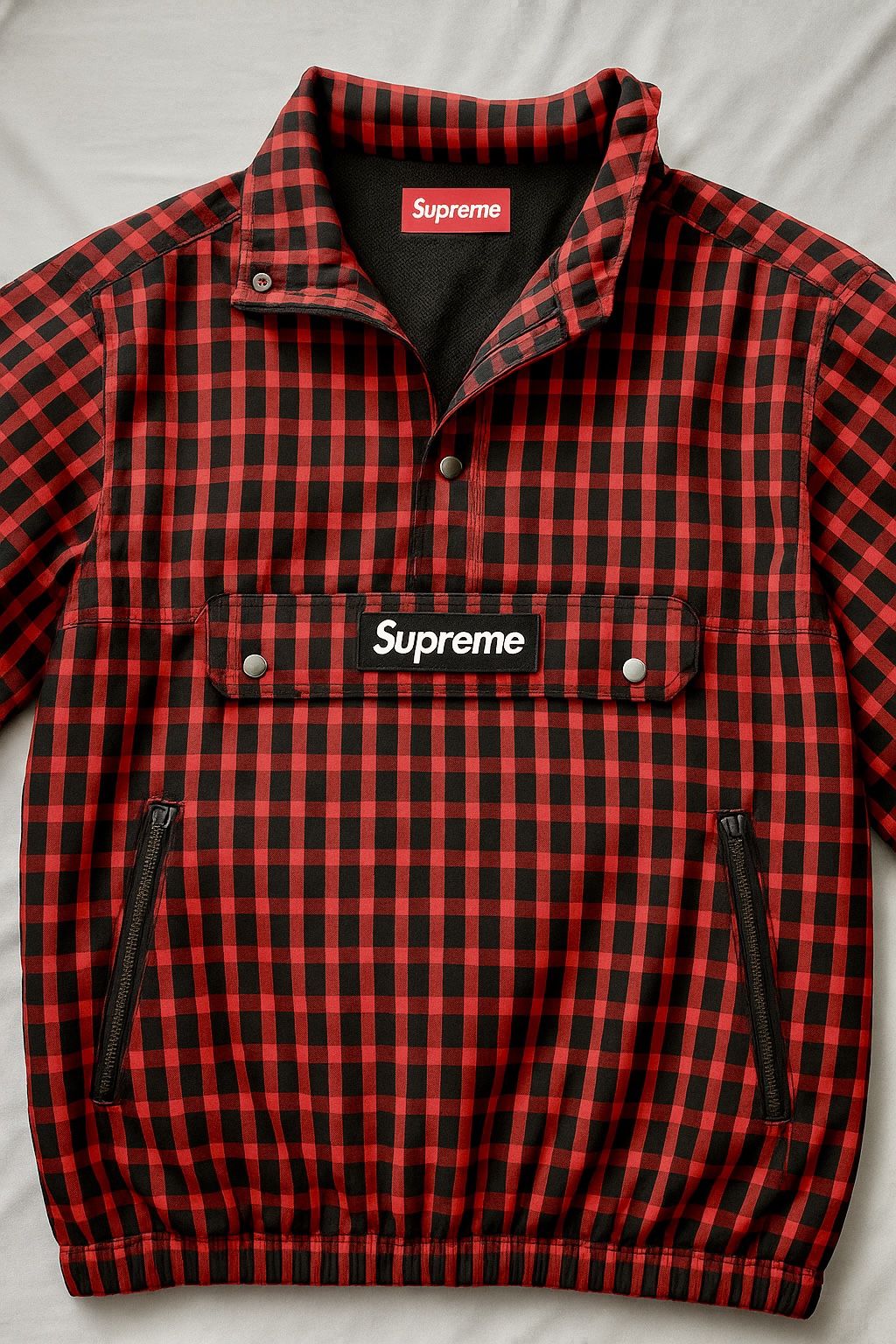 🔥 Rare Supreme Plaid Pullover FW18 Red/Black – Act Fast! Pickup Today! 🔥